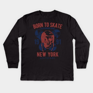 Born To Skate New York Kids Long Sleeve T-Shirt